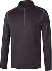 [VAUTE] Men's 1/4 Zip Pullover Shirts UPF 50+ Long Sleeve Golf Contrast Seam Pullover Shirts Quick-Dry Athletic Pullover Tops