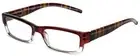Calabria 743 Designer Reading Glasses w/Matching Case in Brown Plaid +1.5