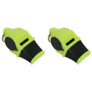 2PK Fox 40 Summit Sonik Blast CMG Whistle w/ Breakaway Lanyard Neon/Black