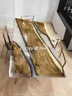 60"x30" Clear Epoxy Resin Dining Table Luxury Modern Arts Console Bar Desk Decor