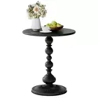 Metal Small round Side End Table, Vintage Matte Coffee Drink Cocktail Table, Sma