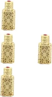 4pcs Pattern Hollow Perfume Bottle Beautiful Perfume Bottle Handmade Perfume Bottle Charming Perfume Bottle Bee Cage Label Bottle Fashion Perfume Bottle No Sticky Pot Golden Alloy