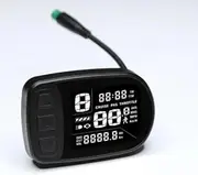 Electric Bike Ebike Replacement Meter FC-200 LCD Display 5Pin Waterproof Plug 24/36/48V Electric Bicycle Scooter Cycling Computer Accelerator Waterproof Plug UART No. 2 Protocol Odometer Speedometer