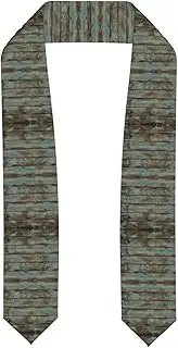 [WURTON] Rustic Old Barn Wood Print Unisex Adult Graduation Stole Class Of 2024 Polyester Shawl Stole With Trim Honor