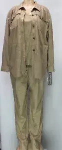 Vintage Saint Germain Paris Women's 3PC Set Jacket, Tank & Pants Beige Size L-14