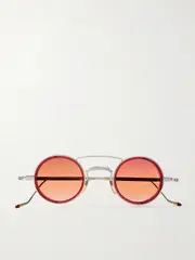 [Jacques Marie Mage] Jacques Marie Mage - Ringo 2 Round-frame Silver-tone Sunglasses - One size One size Silver