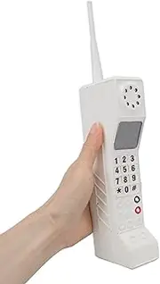Gugxiom 90s Phone Prop, Cell Phone Ornament, Retro Brick Cell Phone Ornament, Retro Mobile Phone Model, for 80s 90s Party Decorations, for Home Living Room Decor Desktop Decoration (White)