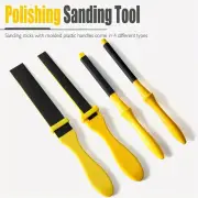 4PCS Sanding Sticks Set with Molded Plastic Handles for Wood Metal Plastic Auto Body Models Polishing Calcite Grit Manua