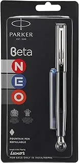 Parker Beta Neo Chrome Trim Fountain Pen, Black