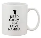 Keep Calm And Love Namibia Africa Country Map Patriotic Ceramic White Coffee Mug