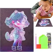 Princess Rhinestone Painting Kits,Princess Paint Gem Dots Kits | Gem Dots Paintings Kit, 3D Anime Girl Gem Art Kit for Home Wall Decor