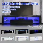 RGB LED TV Stand Cabinet Wood Entertainment Unit Gloss Front Storage 1300-2000mm