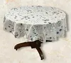 60in Round Table Cloth, Floral Round Table Cloth, Water Repellent