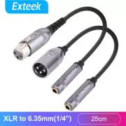 XLR 3Pin Male to 6.35mm Female Stereo Jack Audio Cable Adapter Wire 25cm