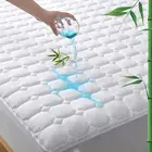 Bamboo Waterproof Mattress Protector Breathable Quilted Fitted Matress Pad Cover