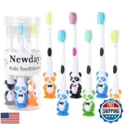 Newday Kids toothbrushes 6 Pack Set Soft Bristles with Suction Cup, Includes