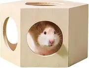Hamster Hide Out,Wooden Hamster Hide Out | Habitat Maze Cage Accessories Pet Supplies Décor for Dwarf Gerbil Lemmings Guinea Chinchilla