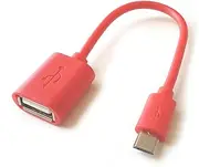 Colorful Premium Micro USB OTG (On-The-Go) Adapter Cable Cord for Mobile Phone Tablet - Hot Pink (Red)