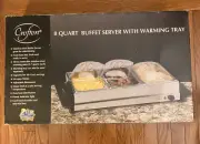 Crofton 8 Qt. Buffet Server with Warming Tray 3 Removable Containers 2.7 Qt Each