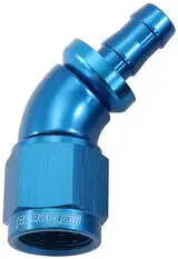 Aeroflow -6AN to 5/16" Barb 45 Deg Fullflow Push Lock Blue - AF512-06-05