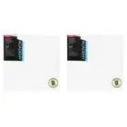2x Jasart Academy 24x24" Thin Edge Cotton Stretched Painting Canvas 280GSM White