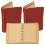 Binder Cover 2pcs A7 Kraft Leather Notebook with 50 Sheet Paper, Orange