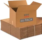 BOX USA Moving Boxes Medium 18"L x 14"W x 12"H 20-Pack | Corrugated Cardboard...
