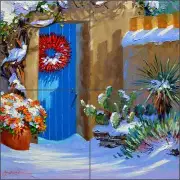 Ceramic Tile Mural Backsplash Senkarik Southwest Winter Art MSA190