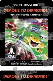 Replacement Game Cartridge Label - Demons to Diamonds for Atari 2600