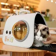 Cat Carrier Backpack with Shoulder Strap, Pet Carrier Backpack for Small Medium Cat Puppy Doggie, Space Capsule Transparent Pet Backpack, Waterproof Handbag Backpack for Travel, Walking and Outdoor