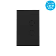 Clipsal Saturn ZEN 2 Gang Grid & Plate Black
