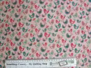 Patchwork Quilting Sewing Fabric Little Birdie Cute Pink 50x55 FQ