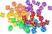 Generic Set of 60 Ten-Sided D10 Dice for Gaming Events, 30mm