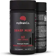 myBrainCo. Sharp Mind - Nootropic Brain Supplements for Memory and Focus - Adaptogenic Herbs & Nootropics to Support Brain Health & Concentration - Rhodiola, Gingko Biloba, Phosphatidylserine and More (60 Vege-Capsules)