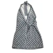 Subtitled Otis Blue Gradient Stripe Halter Wrap Dress Ladies Size Small NEW