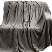 CottonMore Large Super Soft Flannel Bed Blanket Throw Rug 200x230cm SpaceGrey