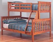 Awesome Single Over Double (Trio) Bunk Bed - Teak