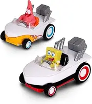 SpongeBob Squarepants Pull Back 2PK SpongeBob & Patrick Hot Rod Boats, Pull Back and Watch them Zoom, No Batteries, No Controls, No Hassle, Fun–Fast–Portable, Great Gift, Official Nickoledeon Licensed