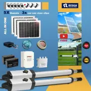 RITROX Farm Full Solar Powered RXD365S Double Swing Gate Opener 5x Remote Keypad
