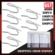 Up 500X Metal Curtain Hooks Plated Hooks Heavy-Duty Offset Pin-On Drapery Hooks