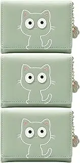 [AOKWAWALIY] 3pcs Kitten Girl Wallet Id Card Wallet Storage Bag Small Change Bags Wallet Pouch Travel Clutch Earphone Stprage Bag Travel Holder Coin Purse Small Purse Purses Zipper Miss Bracket