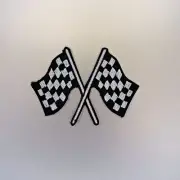 Checkered Flag Patch — Iron On Badge Embroidered Motif — Car Auto Race Racing
