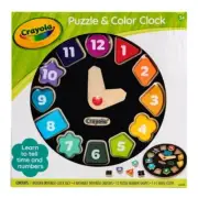 CRAYOLA PUZZLE & COLOR CLOCK LEARN TO TELL TIME AND NUMBERS BRAND NEW