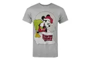 Mickey Mouse Mens Christmas T-Shirt (Grey) (S)