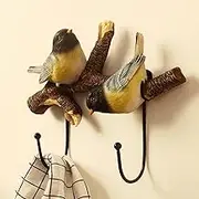 Yienning Bird Hat Hook,Wall Hanger Decor Hooks,Birds On Tree Branch Decor Wall Mounted Coat Rack with Hooks Unique Hanging for Coats, Hats, Keys, Towels