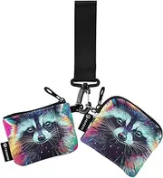 [XYMZR] Mini Zip Around Wristlet keychain Wallet A1o5kbew for Women Personalized Pattern Detachable Dual Pouch Wristlet Portable Wallet Phone Coin Purse, Multi-colored, One Size