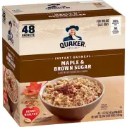 Quaker Instant Oatmeal, Maple & Brown Sugar, Individual Packets, 1.51 Ounce (Pac