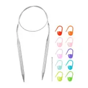 Knitting Needles Size US 10.75 Stainless Steel 24" Circular Needle with Needle