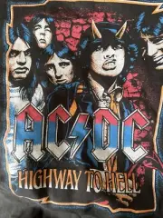 AC/DC Sweater Womens Medium Black Highway To Hell Crew Neck Pullover Sweatshirt