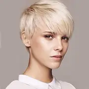 Short Pixie Cuts Hair Wigs Ombre Platinum Blonde Natural Straight Heat Resistant Synthetic Wigs with Bangs Natural Daily Use Wig